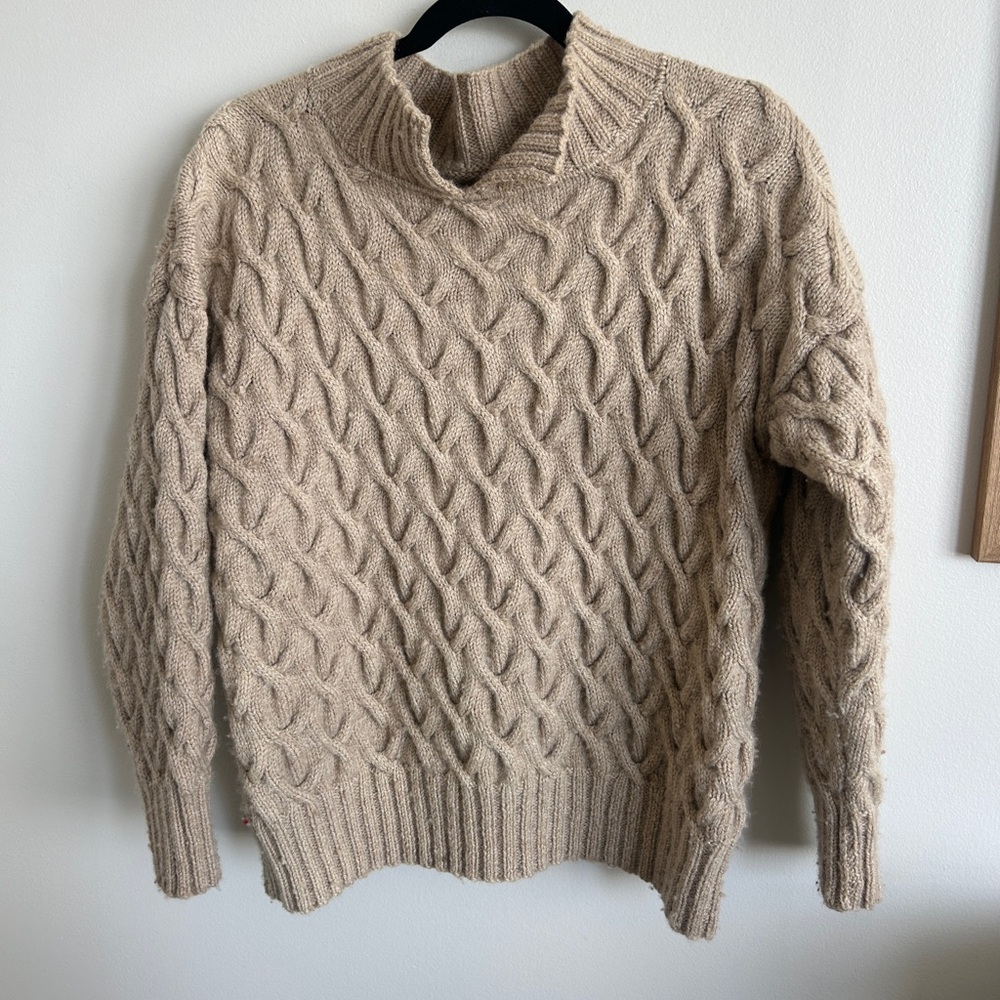 Wool Cable Honeycomb Knitted Wool Sweater